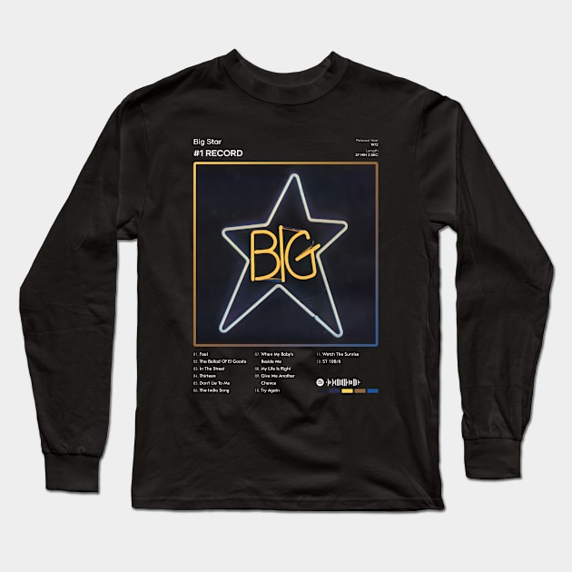 Big Star - #1 Record Tracklist Album Long Sleeve T-Shirt by 80sRetro